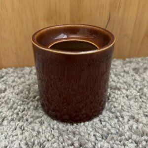 Vintage Lamplight Farms England Brown Glazed Ceramic Pillar Votive Candle Holder